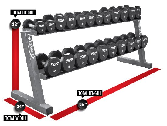 Long Two-Tier Hex Head Dumbbell Rack 3118 Legend