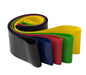 Body-Solid Mini Bands in 5 Resistance Levels for Strength, Coordination, and Rehab 5 Pack white background bands curled together in circular pattern