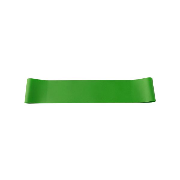 Green mini band displayed at full length on a white background.