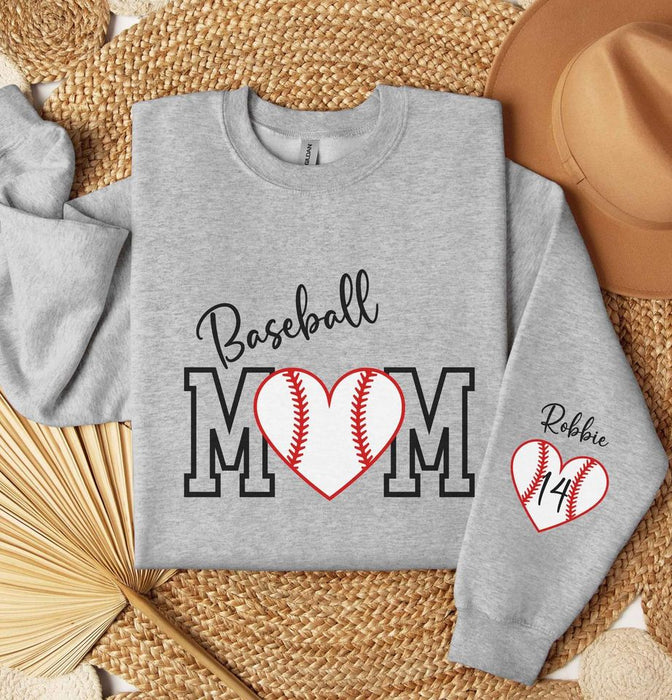 Gildan Baseball Mom Sweatshirt Customized w Child s Number White 5XL