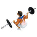 mage Alt Text: Male athlete squatting with a barbell using the Manta-Ray Squat Attachment MR136, demonstrating improved posture, weight distribution across the Trapezius muscles, and reduced neck strain for effective strength training.