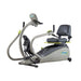 NuStep T4r Recumbent Cross Trainer, compact and adjustable, made in the USA, shown on a white background.