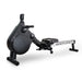 BodyCraft VR200 Rowing Machine with adjustable footrests and compact foldable design from front side