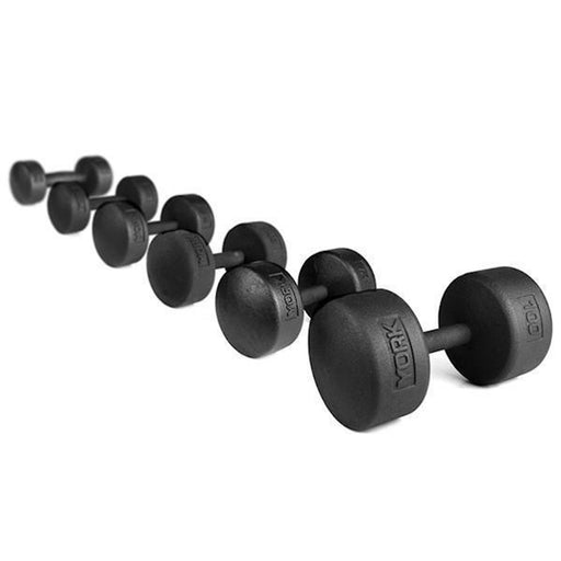 York Legacy Roundhead Dumbbells featuring a classic rounded design with knurled handles, available in sets for home and commercial gyms.