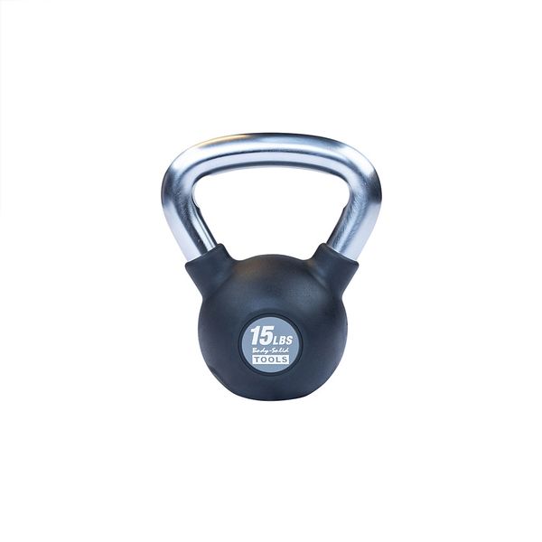 Body-Solid Tools KBZ Premium Kettlebells - Durable Cast Iron Kettlebells with Rubber Coating