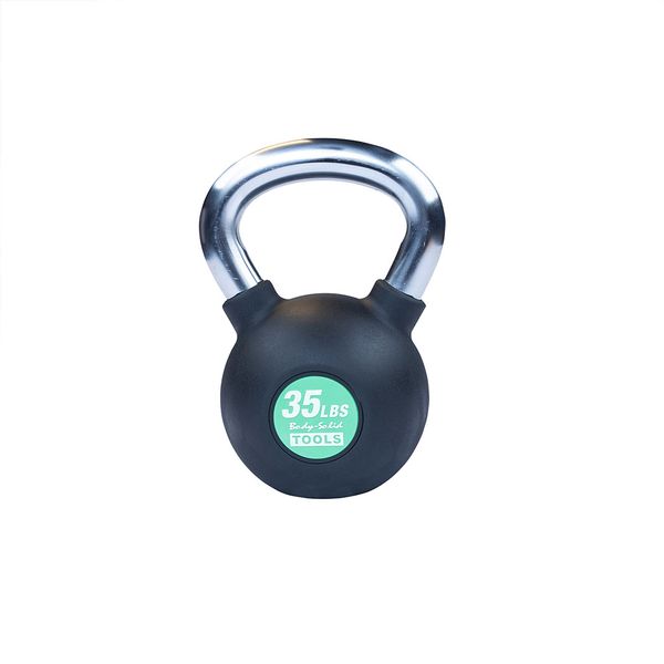 Body-Solid Tools KBZ Premium Kettlebells - Durable Cast Iron Kettlebells with Rubber Coating