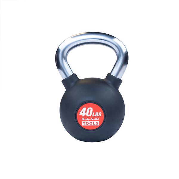 Body-Solid Tools KBZ Premium Kettlebells - Durable Cast Iron Kettlebells with Rubber Coating