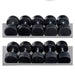 Body-Solid Round Rubber Coated Dumbbell Set 80-100 lbs with chrome handles and rubber-coated heads, including 10 dumbbells.