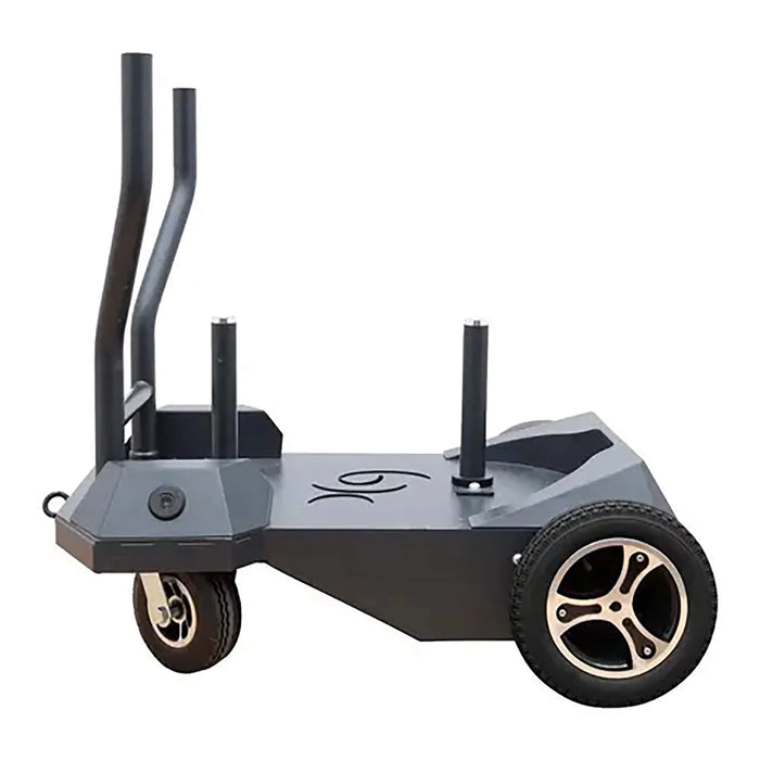 BodyKore Smart Sled Pro with motorized resistance, designed for advanced training, featuring all-terrain wheels and app-controlled settings, perfect for indoor and outdoor workouts from another angle