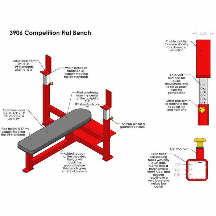 Competition Flat Bench Press 3906 Legend