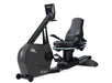 Full view of the NuStep RB8PRO Recumbent Bike from the other side, with the front facing forward, showcasing the low step-through design