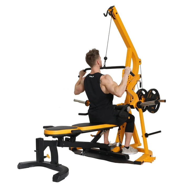 Powertec Workbench LeverGym® WB-LS20-YY with Athlete Performing Lat Pulldown