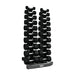 TKO Vertical Dumbbell Rack holding straight handle rubber dumbbells