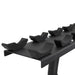 Side view of TKO 10 Pair Dumbbell Rack with protective nylon saddles