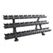 TKO Strength 15 Pair Signature Dumbbell Rack side view