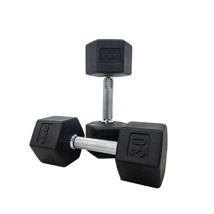 TKO Strength Rubber Hex Dumbbell Sets Straight Handle