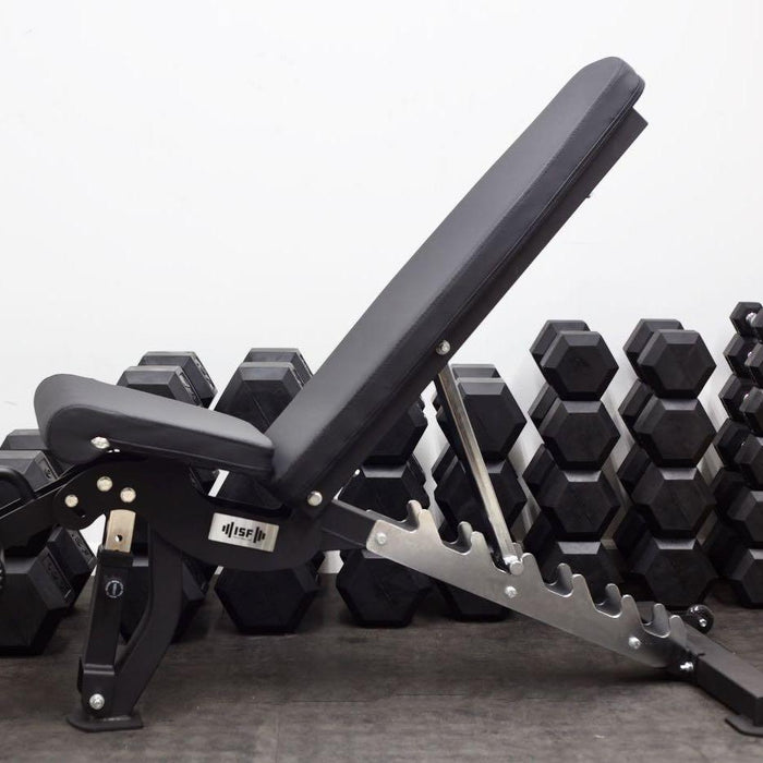 ISF Rubber Hex Dumbbells + Weight Bench Package