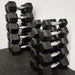 ISF 5-50 LB Rubber Hex Dumbbells Set Black