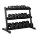 ISF Rubber Hex Dumbbells with Rack