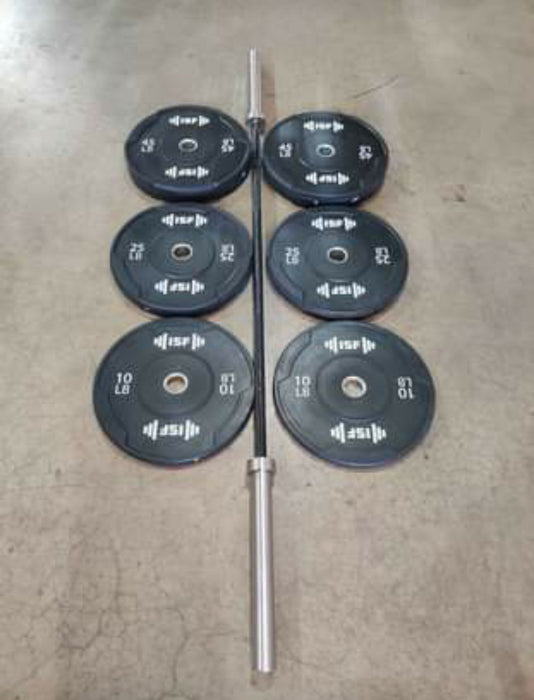 ISF Bumper Plates and Olympic Barbell Set